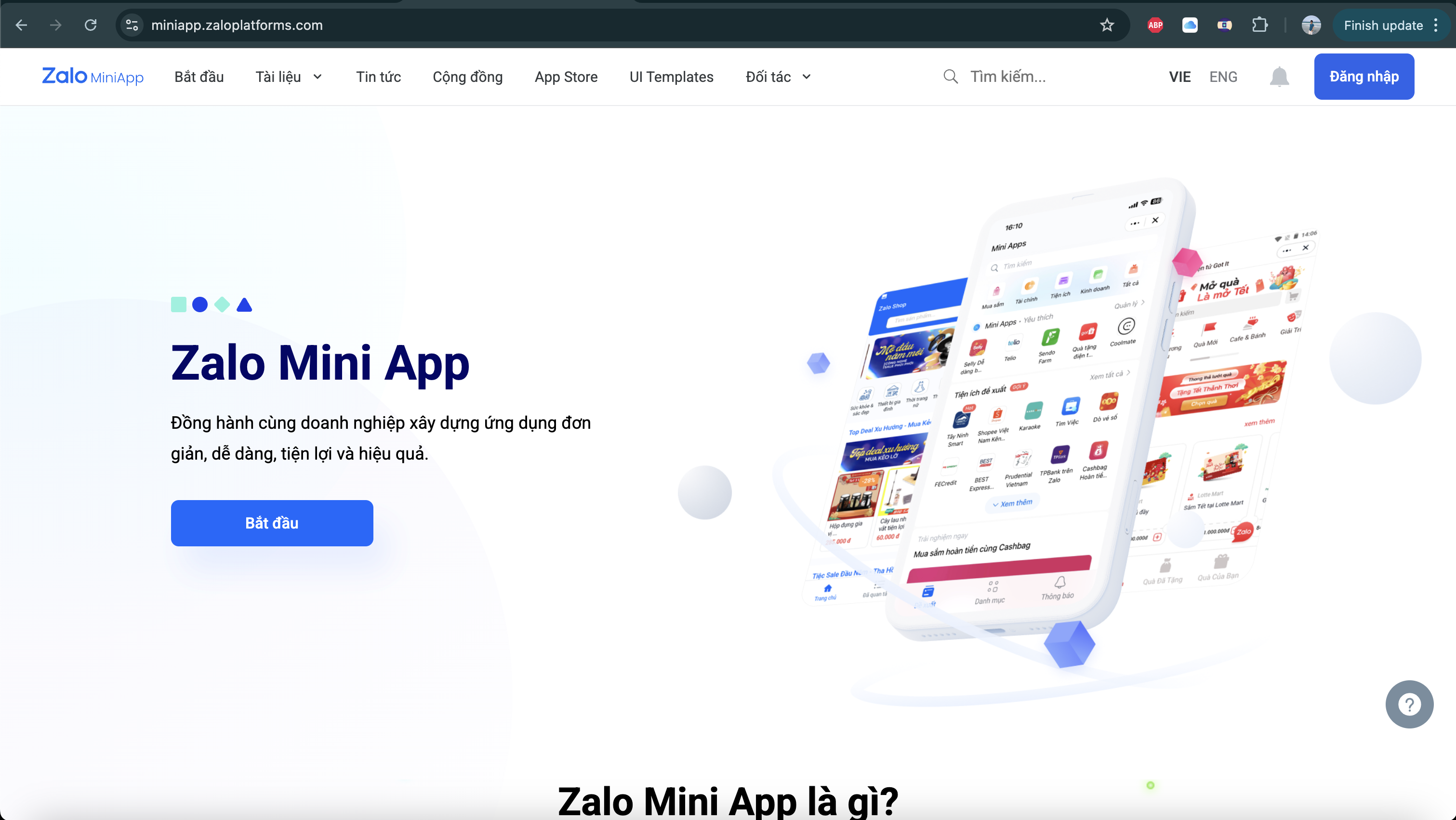 Truy cập Zalo Platform