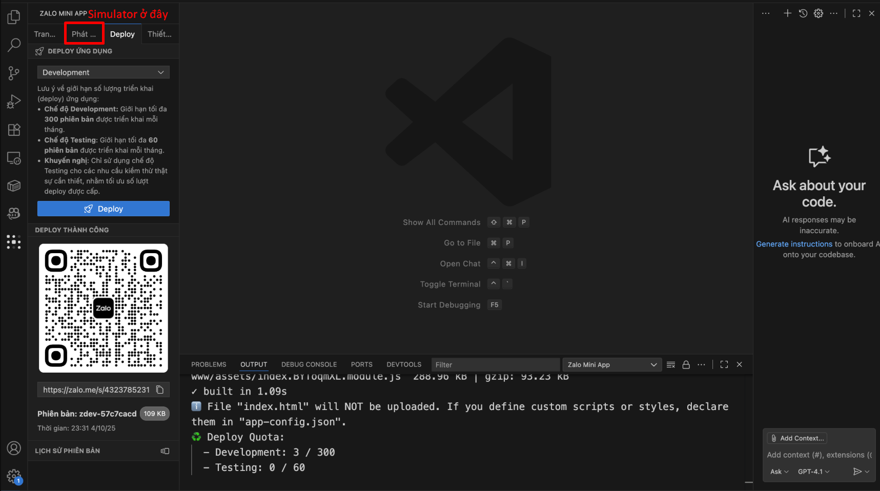 Kiểm tra code trong VS Code